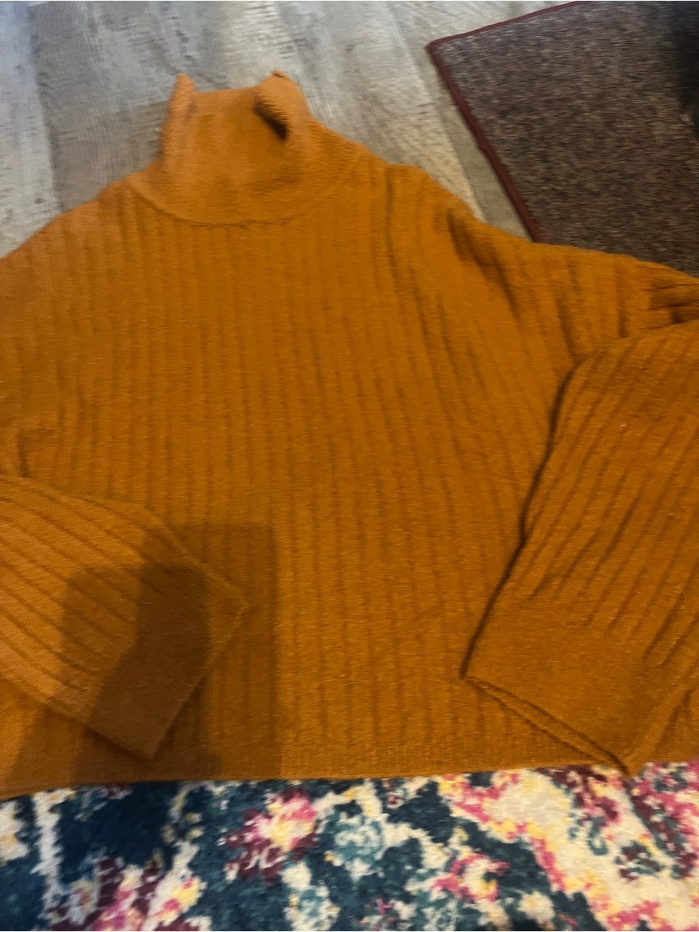 ASOS Women’s Ribbed Turtleneck Sweater - Rust - Picture 7 of 10